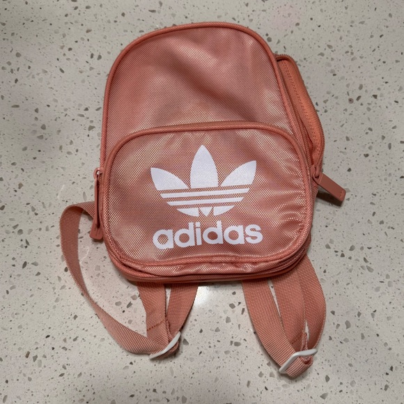 Pink Adidas Mini Backpack/Purse for Every Day Use with Two Zipper Pockets - Picture 2 of 6